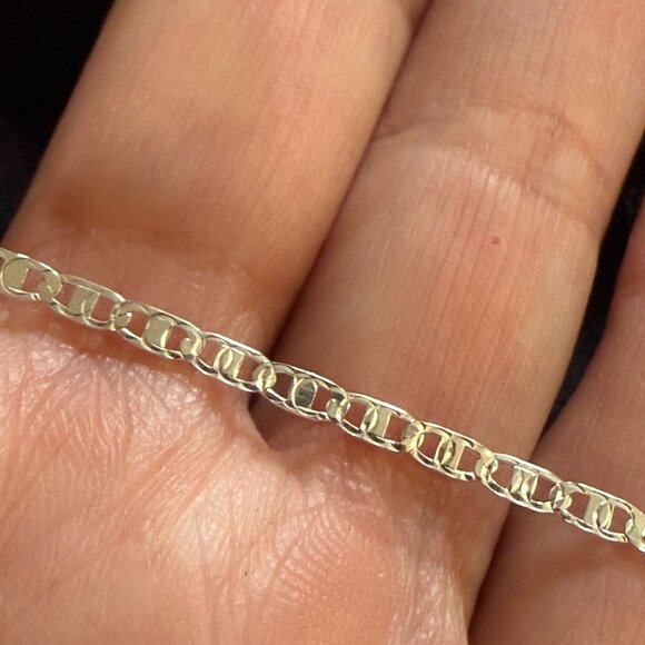 JTV Sterling Silver 2.3mm Flat Textured Valentino 20 Inch Chain NEW - Picture 2 of 4